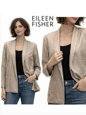 Eileen Fisher Golden Mirage Blazer Jacket Size large